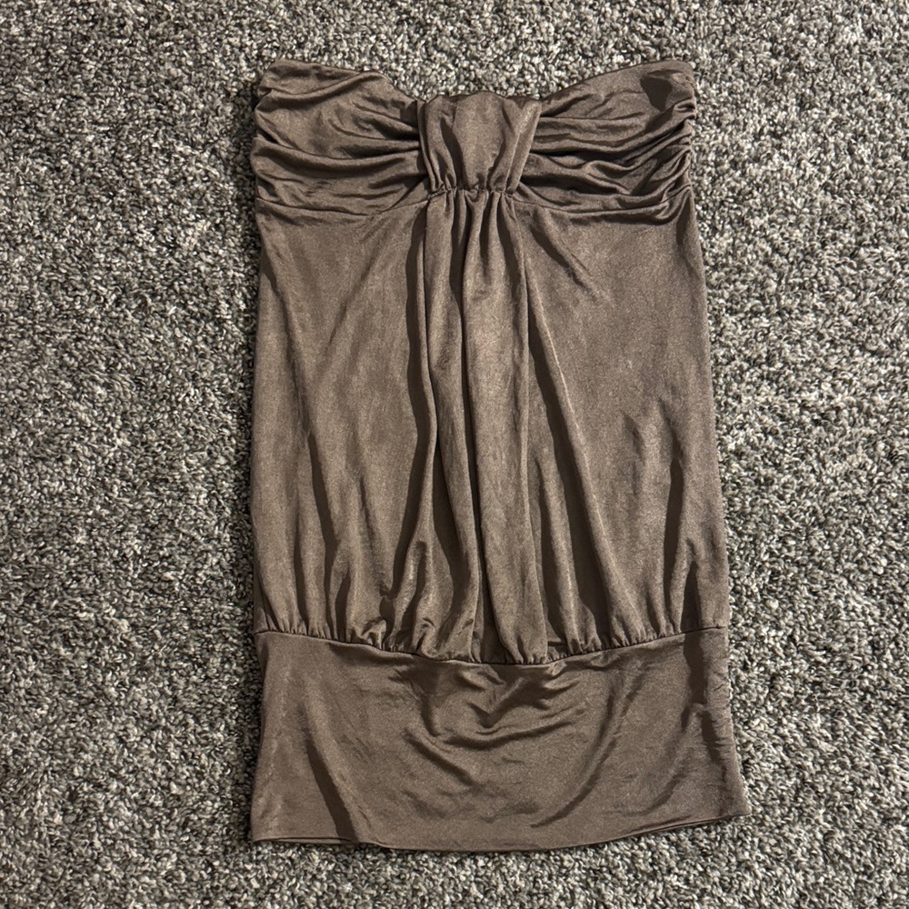 Brown Strapless Top